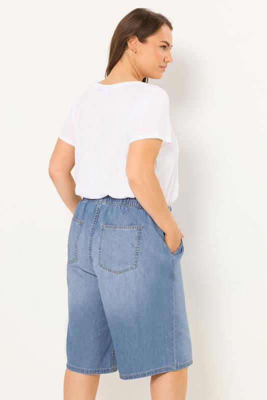 YOURS Plus Size Light Blue Drawstring Shorts | Yours Clothing 2