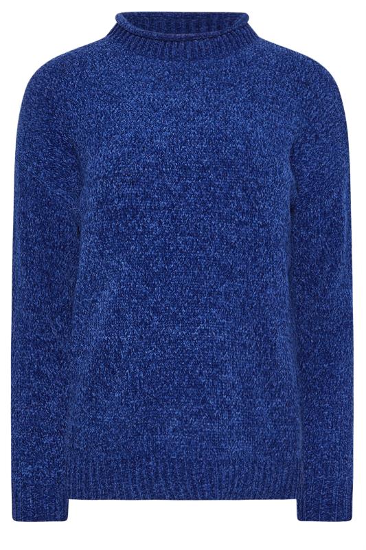 PixieGirl Petite Women's Royal Blue Chenille High Neck Jumper | PixieGirl  5