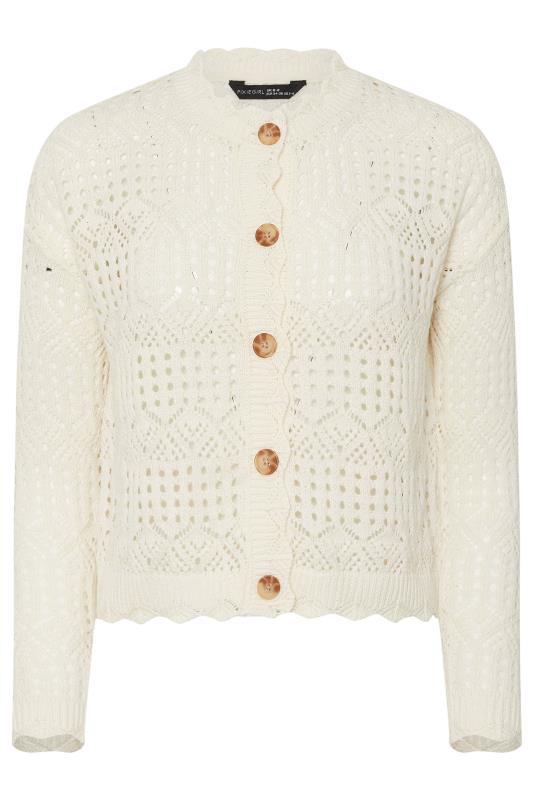 PixieGirl Petite Women's Ivory White Crochet Button Cardigan | PixieGirl 6