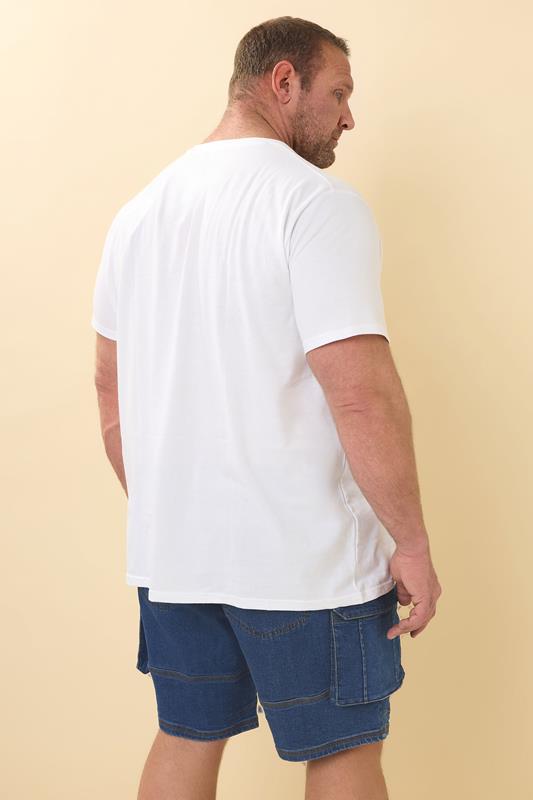 BadRhino Big & Tall Blue Elasticated Cargo Denim Shorts 2