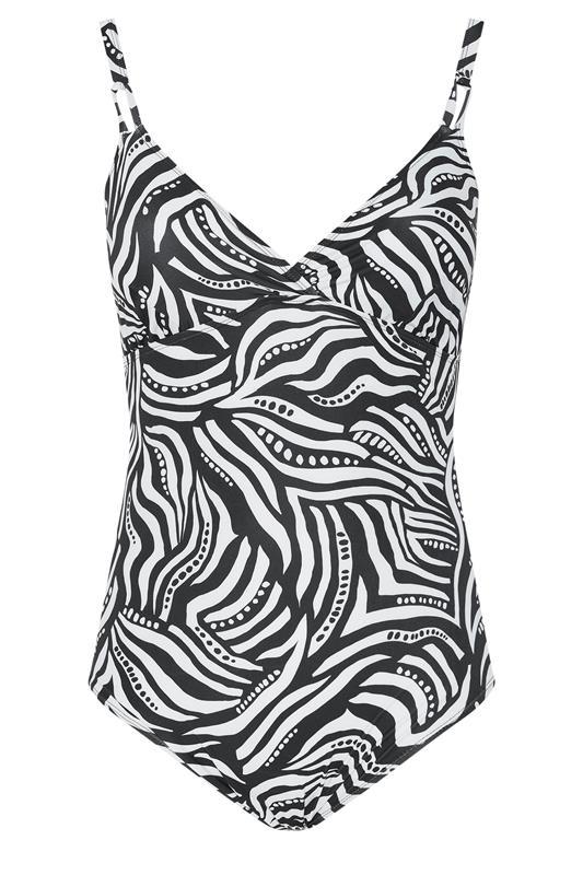YOURS Plus Size Black & White Geometric Print Swimsuit | Yours Clothing 7