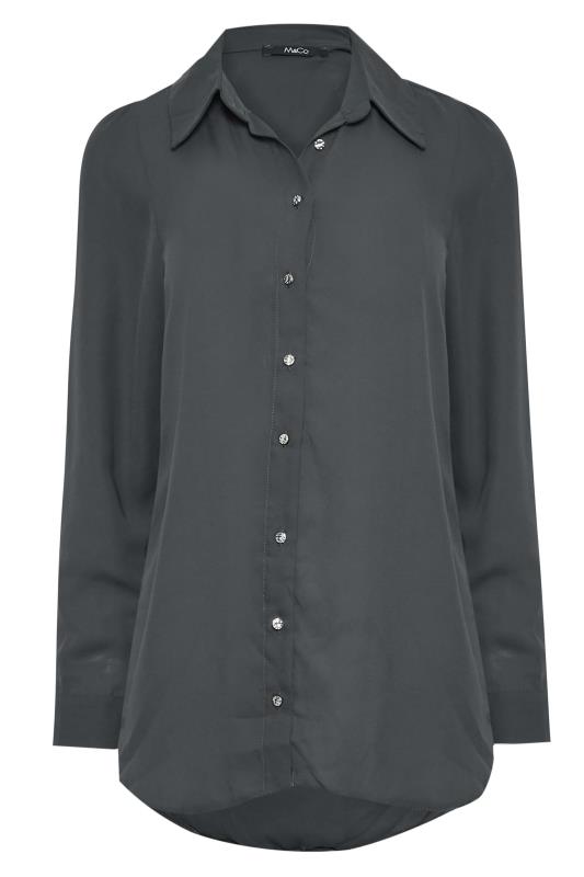 M&Co Charcoal Grey Tie Back Tunic Shirt | M&Co  6