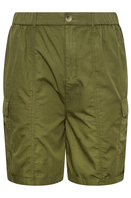 YOURS Plus Size Khaki Green Cargo Shorts | Yours Clothing 6