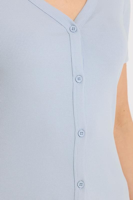 LTS Tall Women's Pale Blue Button T-Shirt | Long Tall Sally 4