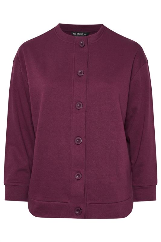 YOURS Plus Size Burgundy Red Button Cardigan | Yours Clothing 5