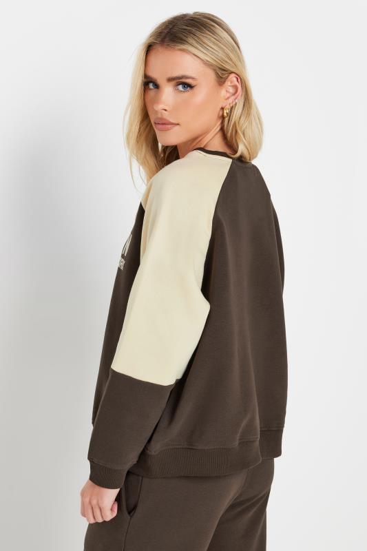 PixieGirl Petite Women's Chocolate Brown Brooklyn Slogan Sweatshirt | PixieGirl 2