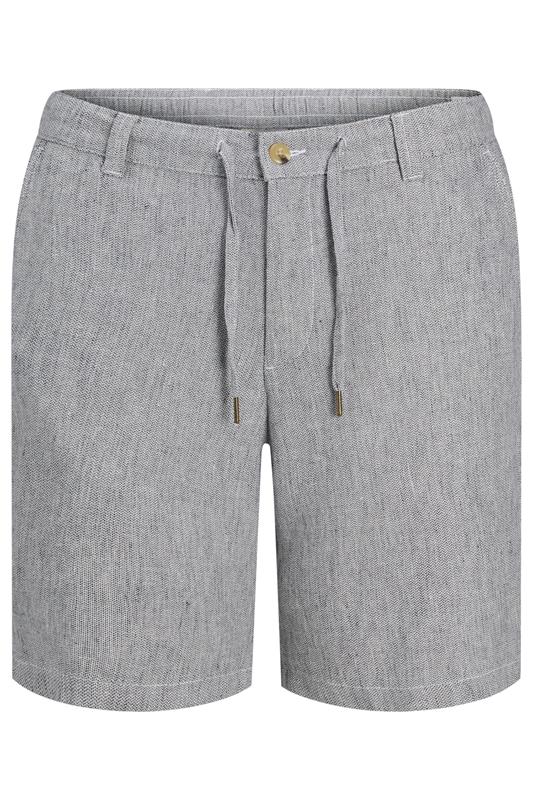 JACK & JONES Big & Tall Indigo Blue Linen Chino Shorts | BadRhino 2