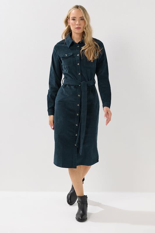 LTS Tall Dark Blue Cord Shirt Dress | Long Tall Sally 1