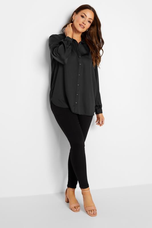 M&Co Women's Black Satin Button Through Shirt| M&Co 2