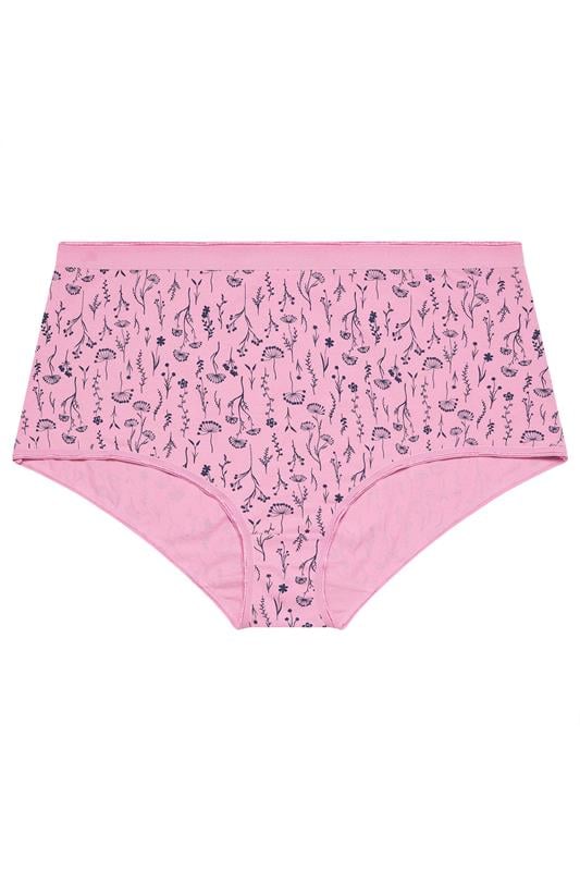 YOURSET 5 PACK Plus Size Pink & Navy Blue Floral Full Briefs | Yours Clothing 7