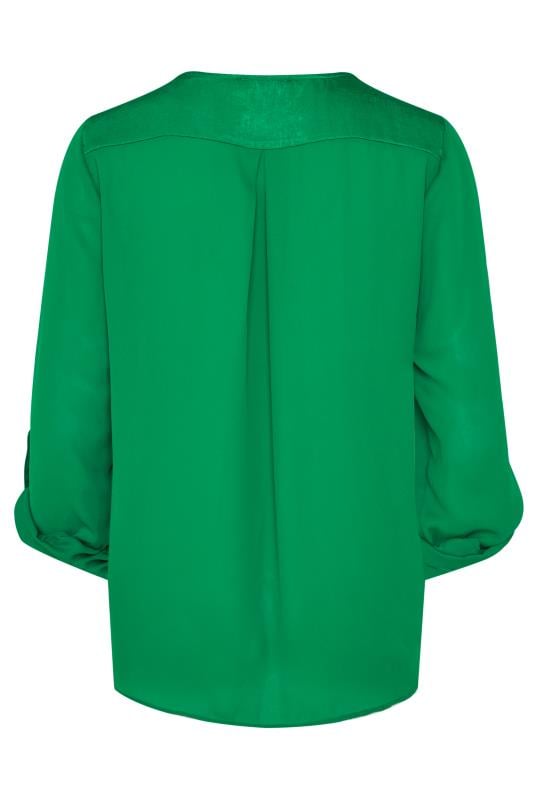 M&Co Green Satin Contrast Panel Shirt | M&Co 7