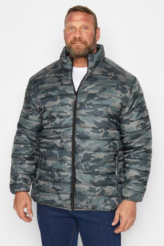 D555 Big & Tall Green Camo Puffer Jacket | BadRhino 1