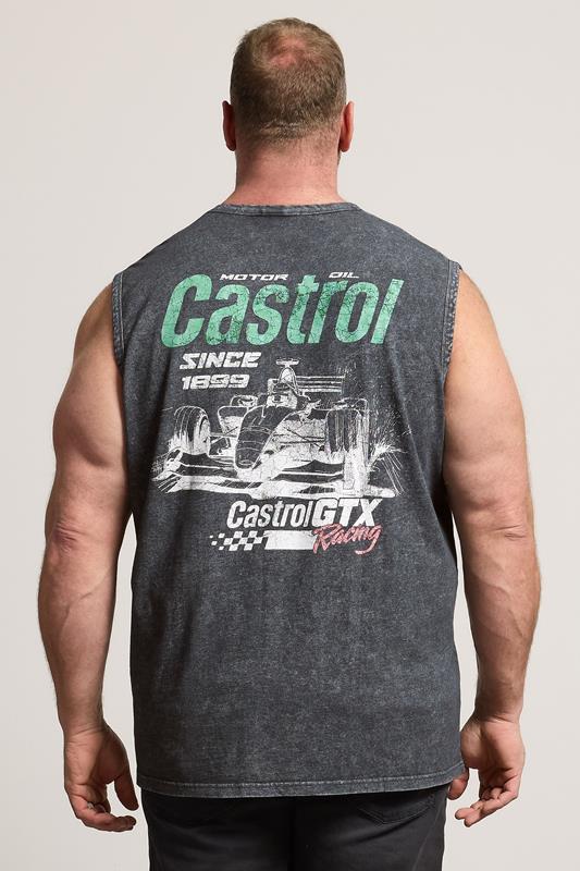 BadRhino Big & Tall Black Acid Wash 'Castrol' Graphic Vest | BadRhino 5