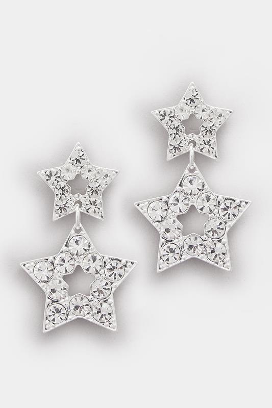  Yours Silver Tone Diamante Star Earrings