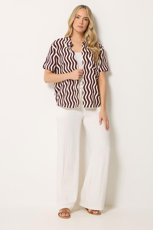 LTS Tall Women's Burgundy Red Wavy Print Shirt | Long Tall Sally 2