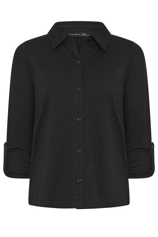 PixieGirl Petite Women's Black Button Cotton Shirt | PixieGirl 5