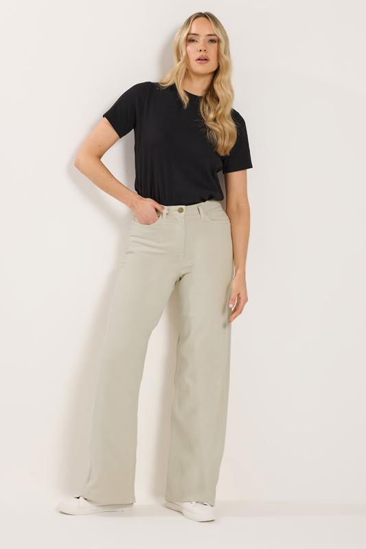 LTS Tall Cream Wide Leg Jeans