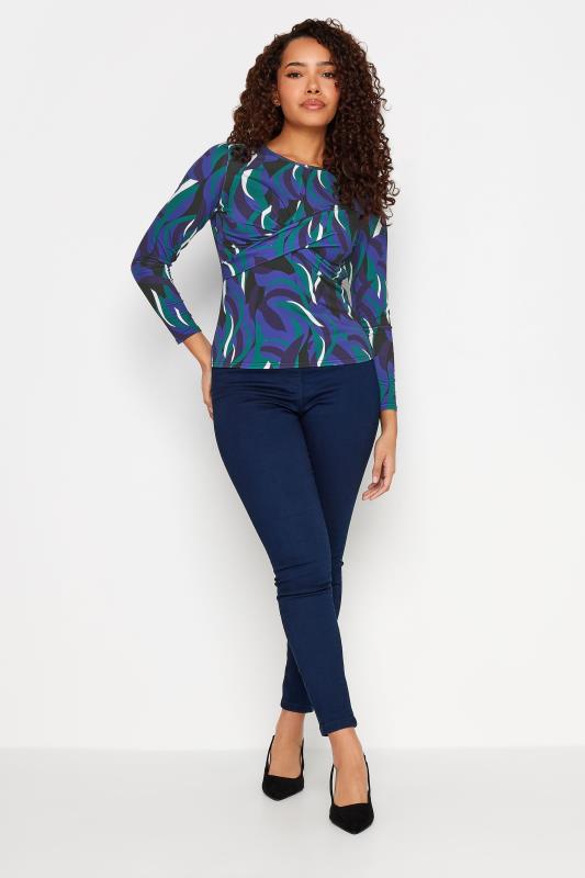 M&Co Blue & Green Abstract Print Twist Top | M&Co 2