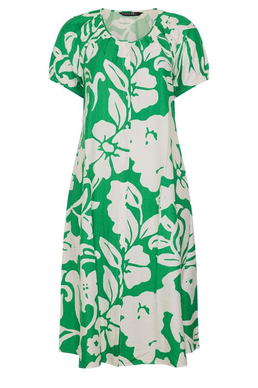 EVANS Plus Size Green Floral Swing Dress | Evans 5