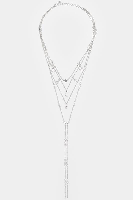 Silver Tone Multi Layer Celestial Necklace | Yours Clothing 1