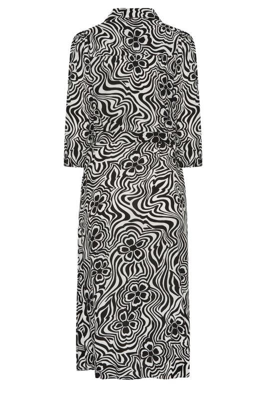 M&Co Black Floral Swirl Print Midi Shirt Dress | M&Co 7