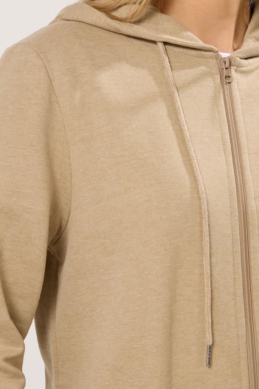 LTS Tall Women's Natural Brown Cotton Longline Hoodie | Long Tall Sally 4