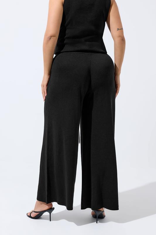 LIMITED COLLECTION Plus Size Black Knitted Trousers | Yours Clothing 2