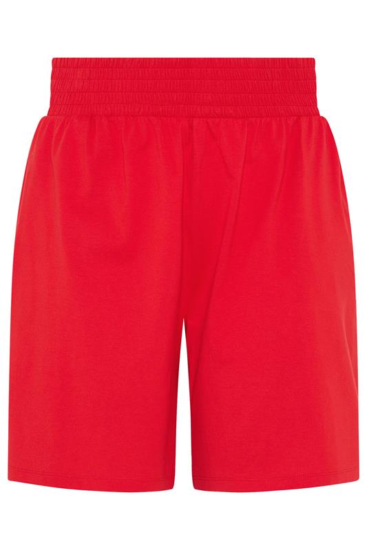 YOURS Plus Size Red Shirred Shorts | Yours Clothing 7