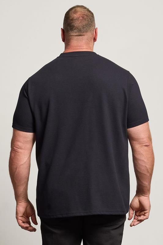 BadRhino Big & Tall Navy Blue Ottoman Textured T-Shirt | BadRhino 4