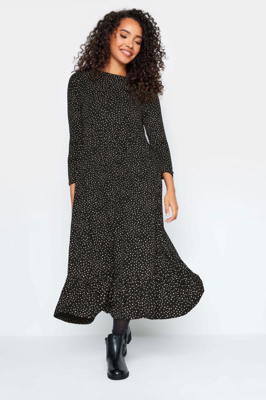 Women's  M&Co Petite Black Spot Print Midi Dress