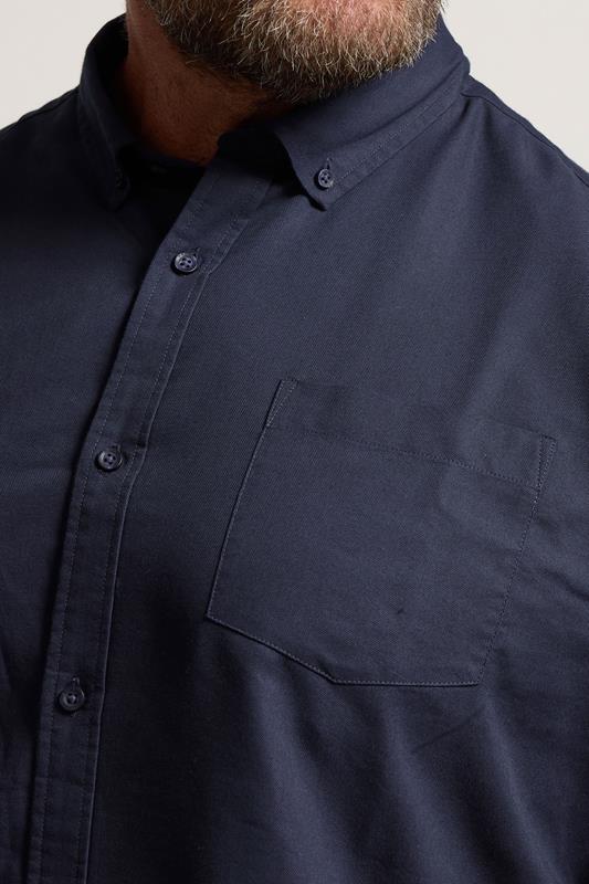 BadRhino Big & Tall Navy Blue Long Sleeve Oxford Shirt | BadRhino 5