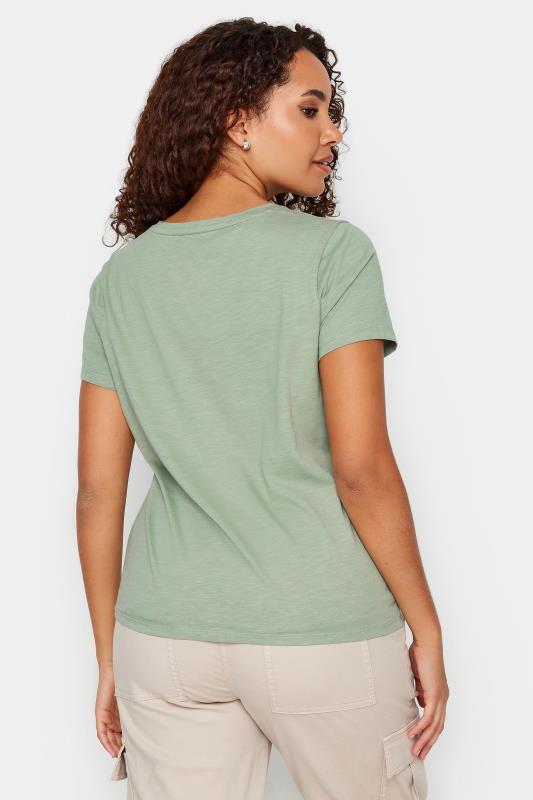 M&Co Pale Green V-Neck Cotton T-Shirt | M&Co 3