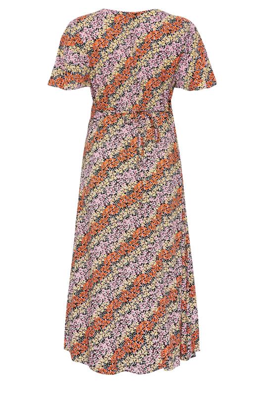 M&Co Orange Ditsy Floral Print Midi Button Through Tea Dress | M&Co  8