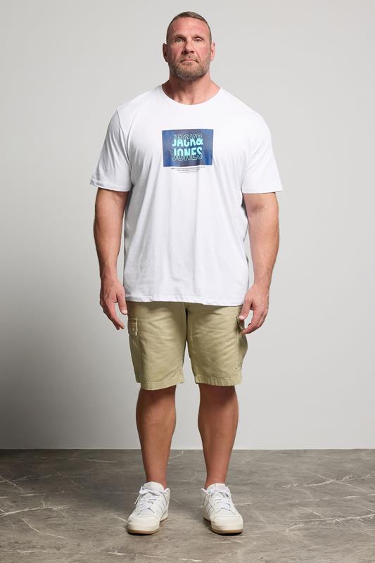 JACK & JONES Big & Tall White Hudson T-Shirt | BadRhino 1