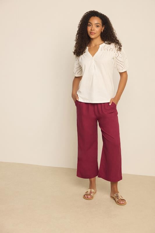  M&Co Berry Purple Linen Culottes