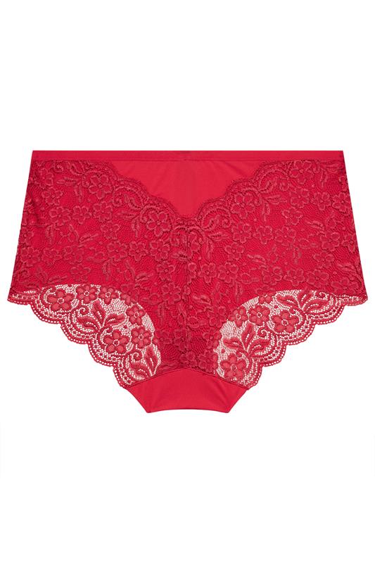 YOURSET 3 PACK Plus Size Red Lace Back High Waisted Knickers | Yours Curve 11