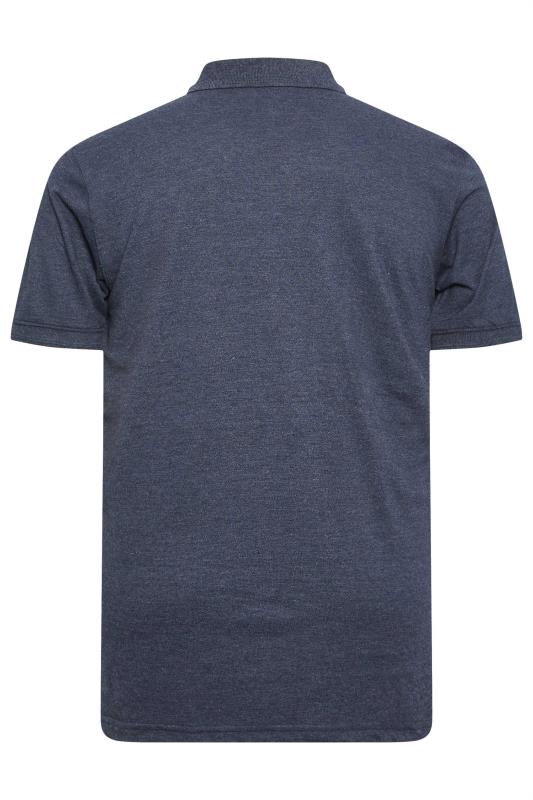 D555 Big & Tall Navy Blue Marl Pique Polo Shirt | BadRhino 2