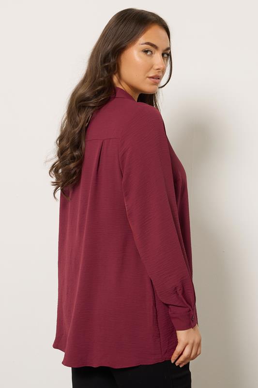 EVANS Plus Size Red Button Detail Pleat Front Blouse | Evans 2