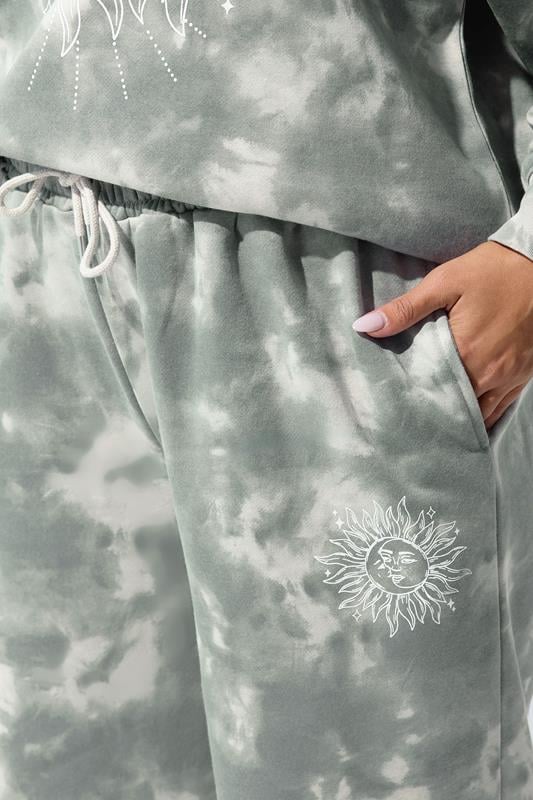 LIMITED COLLECTION Plus Size Grey Graphic Tie Dye Joggers | Yours Clothing 5