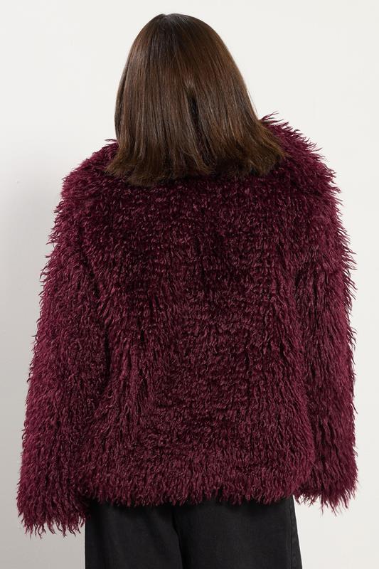 PixieGirl Petite Women's Burgundy Red Mongolian Faux Fur Jacket | PixieGirl 5