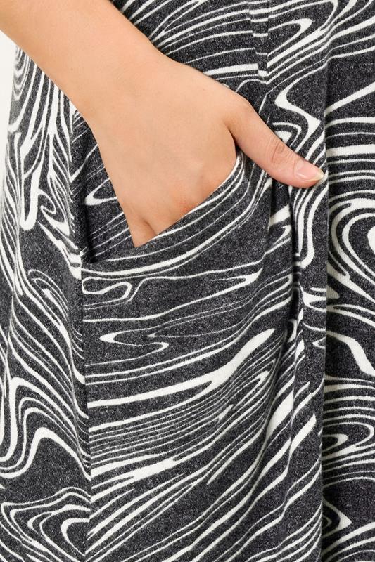YOURS Plus Size Grey Abstract Soft Touch Pocket Dress | Yours Clothing 4