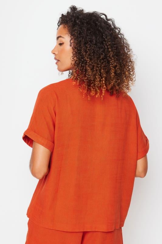 M&Co Orange Short Sleeve Linen Shirt | M&Co 4