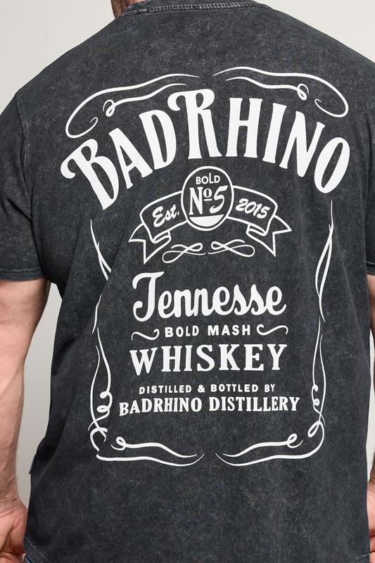 BadRhino Big & Tall Black Acid Wash Whiskey Rodeo Graphic T-Shirt | BadRhino 5