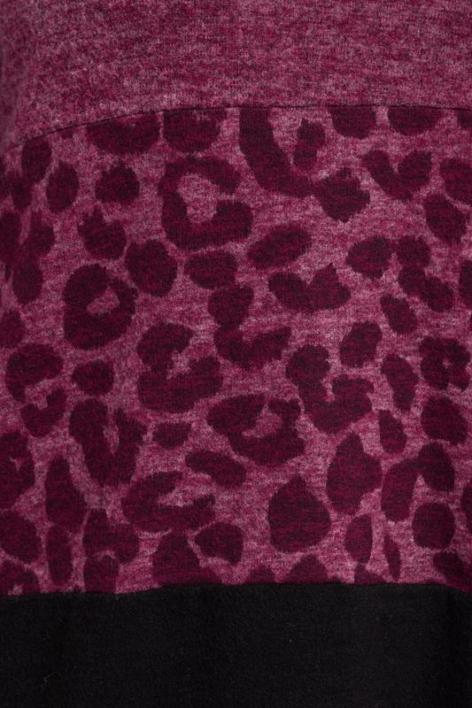 YOURS Plus Size Pink Animal Print Colourblock Top | Yours Clothing 4
