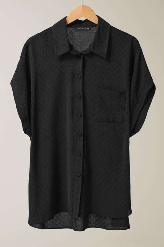 EVANS Plus Size Black Grown-On Sleeve Blouse | Evans 5