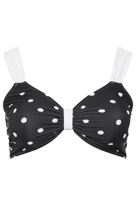 YOURS Plus Size Black Polka Dot Bikini Top | Yours Clothing 5