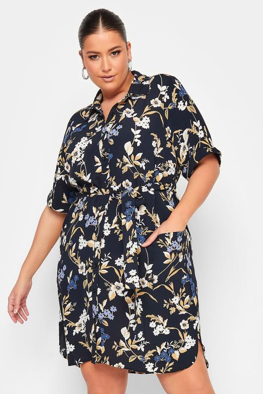 YOURS Plus Size Black Floral Shirt Dress | Yours Clothing 4