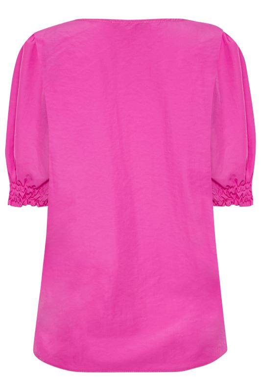 M&Co Bright Pink Frill Front Blouse | M&Co 7
