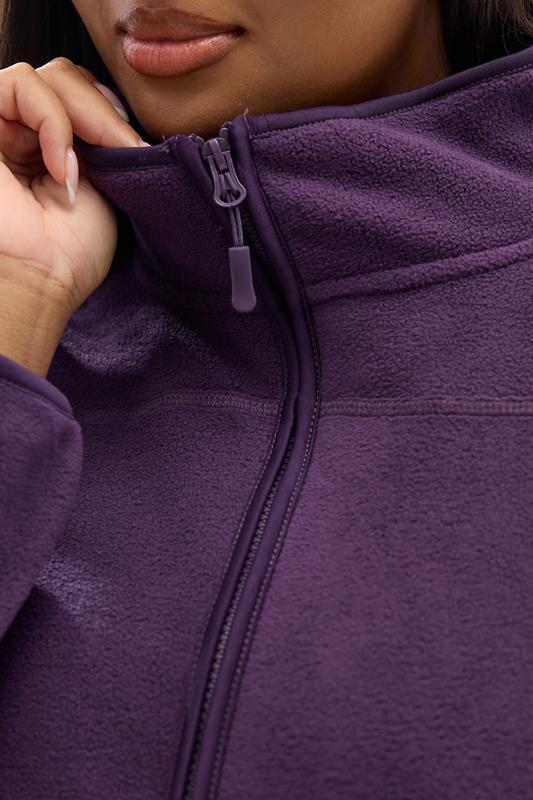 YOURS Curve Purple Fleece Jacket | Yours Clothing 4