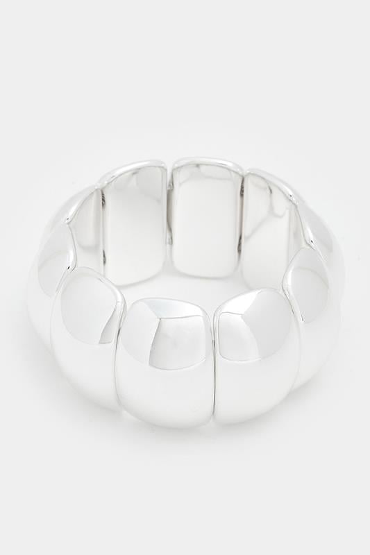  Yours Silver Tone Statement Bead Stretch Bracelet
